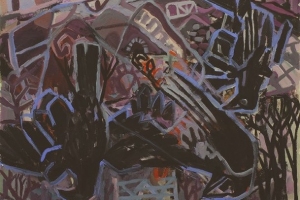 Three dead crows and a broken gate