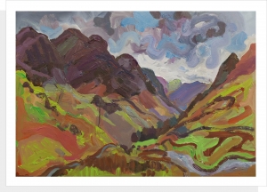 Looking up Honister Pass with the Hindscarth Edge (left) and Fleetwith Pike February 2020